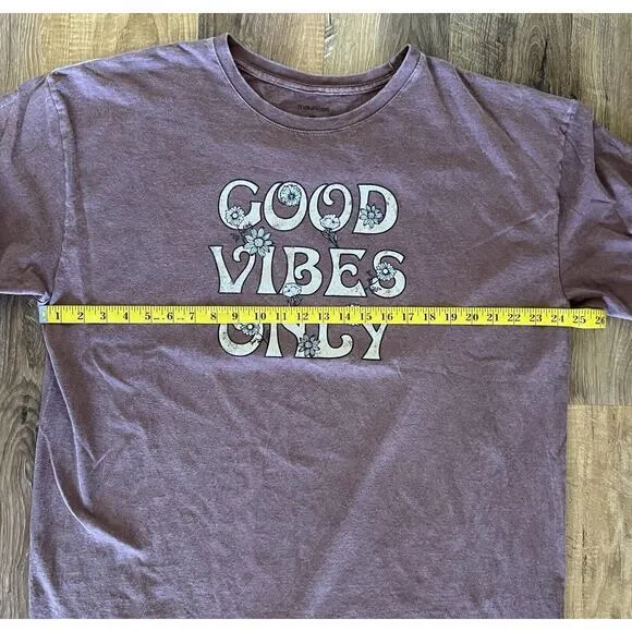 Maurice's "Good Vibes Only" Class T Brown Heathered Size XXL, 100% Cotton‎ EUC - Image 3