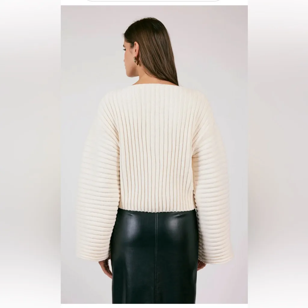 Sage The Label Greater Good Boat Neck Ribbed Sweater in Red Women's Size S - Image 12