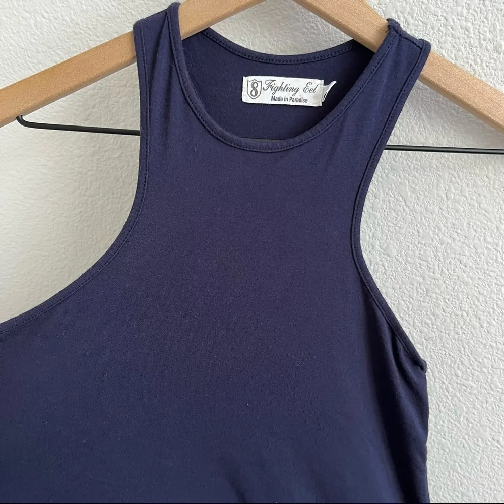 Fighting Eel Navy Blue Stretchy Tank Dress Small - Image 3