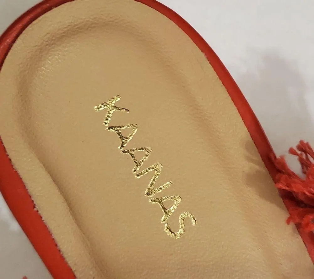 NWOT! Johnny Was $348 Kaanas Ibiza BOHO Frayed Sandals 6 - Image 2