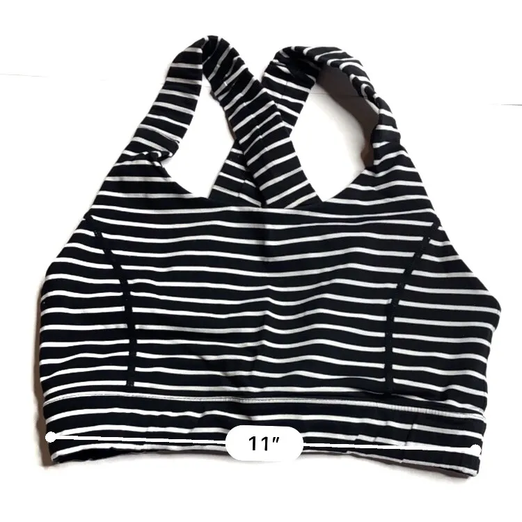 Full Force Sports Bra Black White Stripe - Image 6