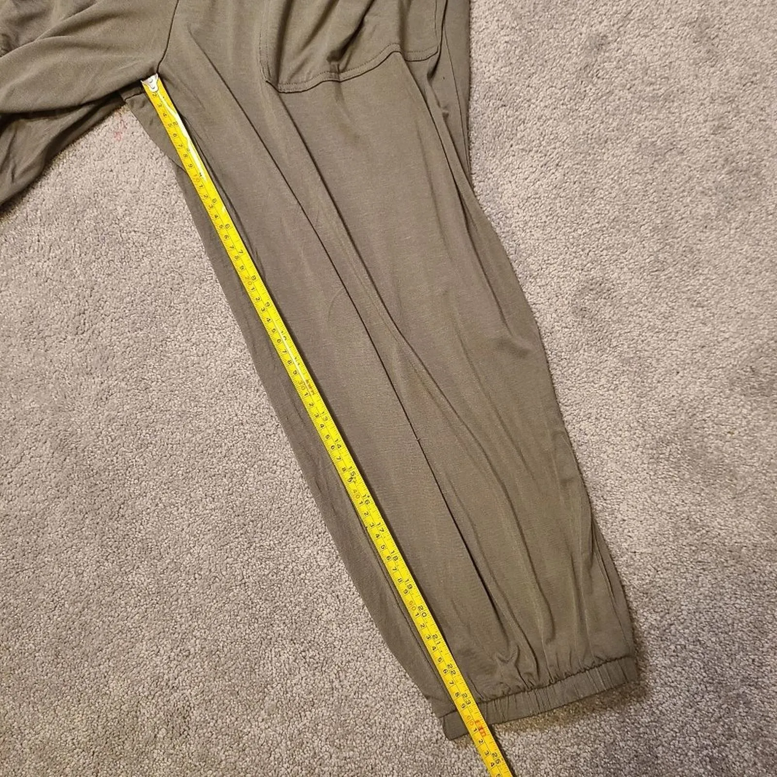 Torrid Jumpsuit Size 1 Tall  14/16 Green Romper Super Soft Jersey Pocket - Image 11