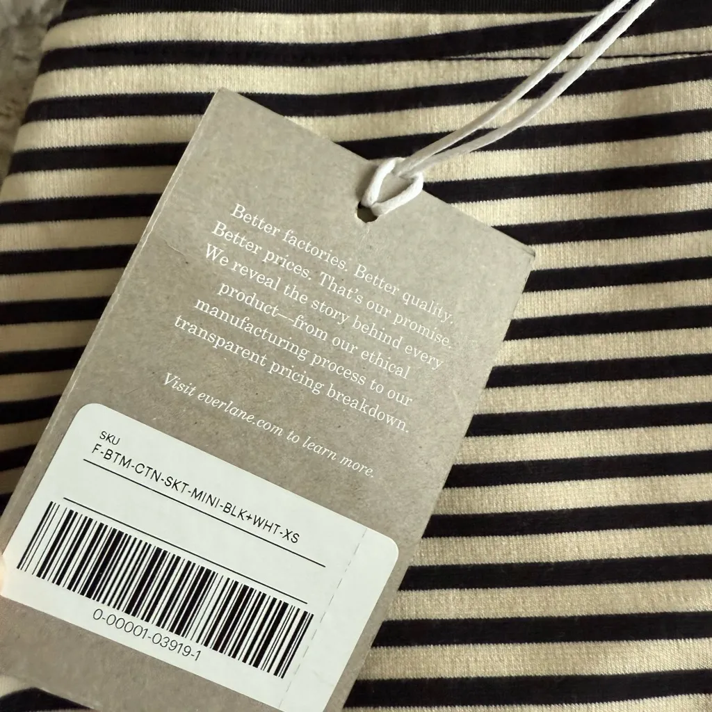 Everlane dream mini skirt, nwt, size xs. Striped. Pet and smoke free home. - Image 4