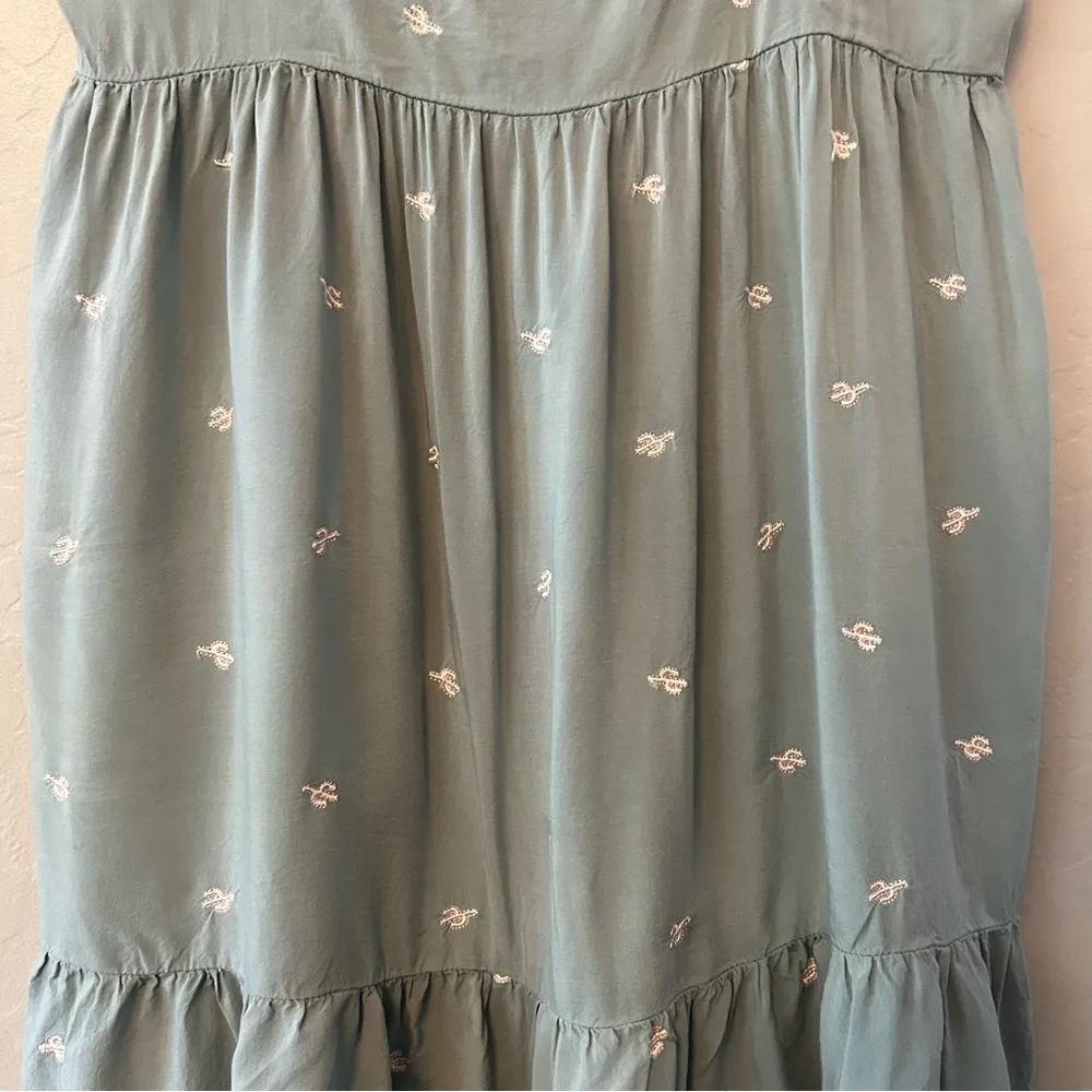 Copper Key sage green sleeveless dress with cactus print size large - Image 5