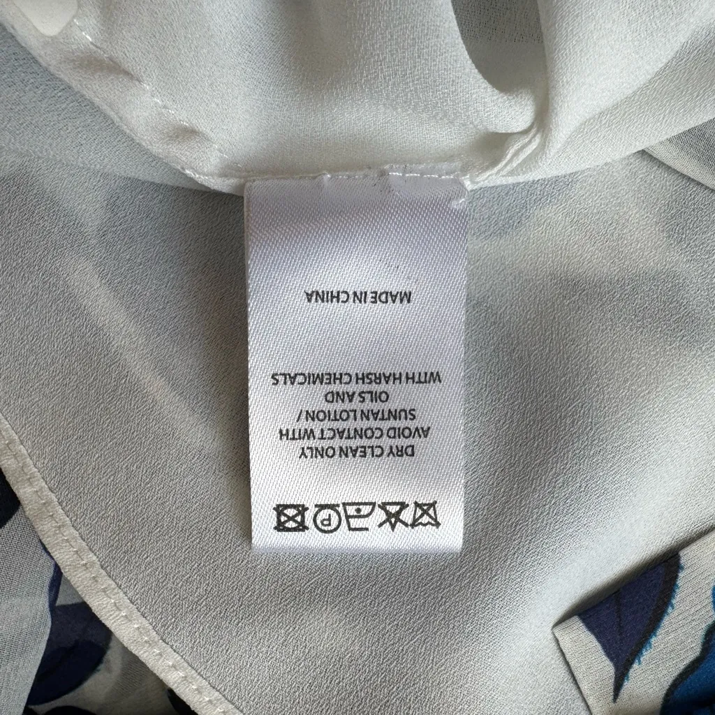 Saloni Tilly Floral Silk Mini Dress in Forget Me Knot Size 2 Blue - Image 13