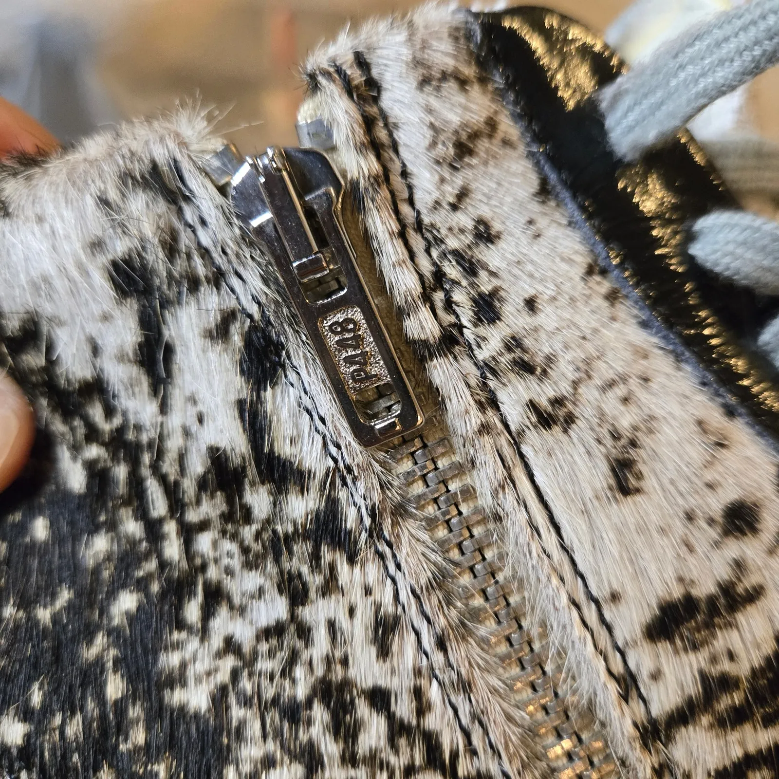 P448 Calf Hair High Top Sneakers Cow Softy Size 39 - Image 9