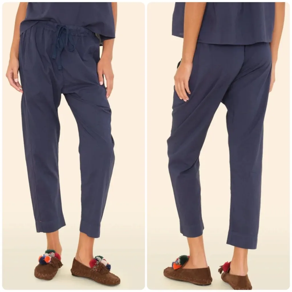 Xirena Navy Draper Cotton Drawstring Pant Blue Size XS - Image 2