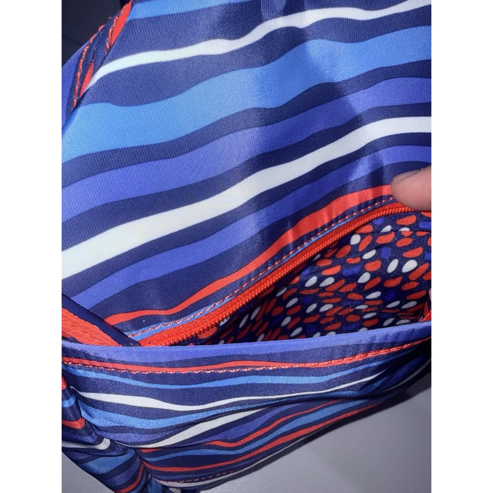 Vera Bradley Preppy Poly Crossbody Purse Handbag Cobalt Stripe Retired Blue NWT - Image 8
