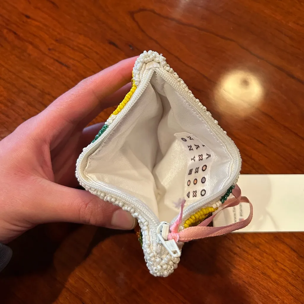 NWT Tiana NY Beaded Fruit Design Pouch Coin Purse Orange - Image 8