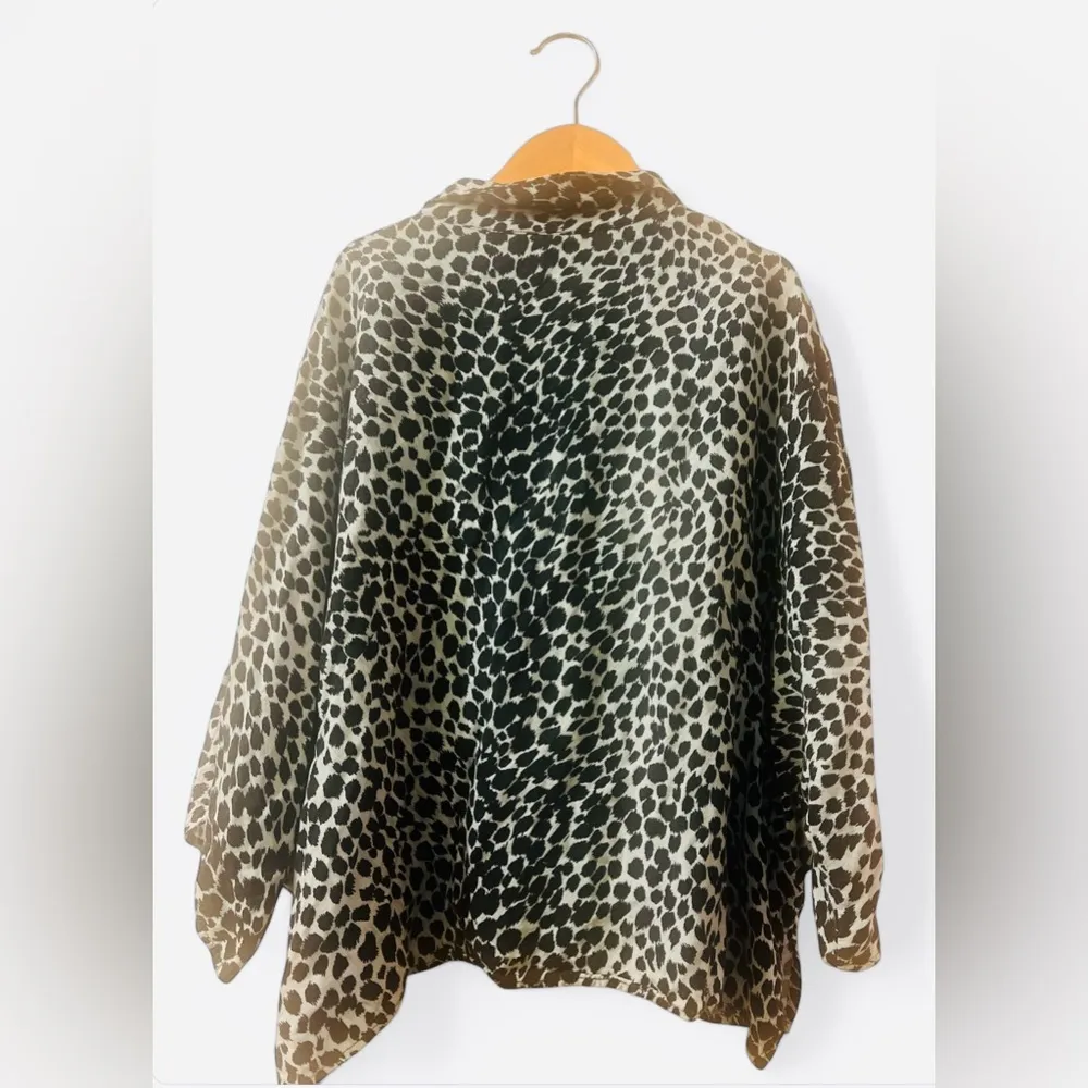 leopard print button down collar oversized viscose shirt - Image 14