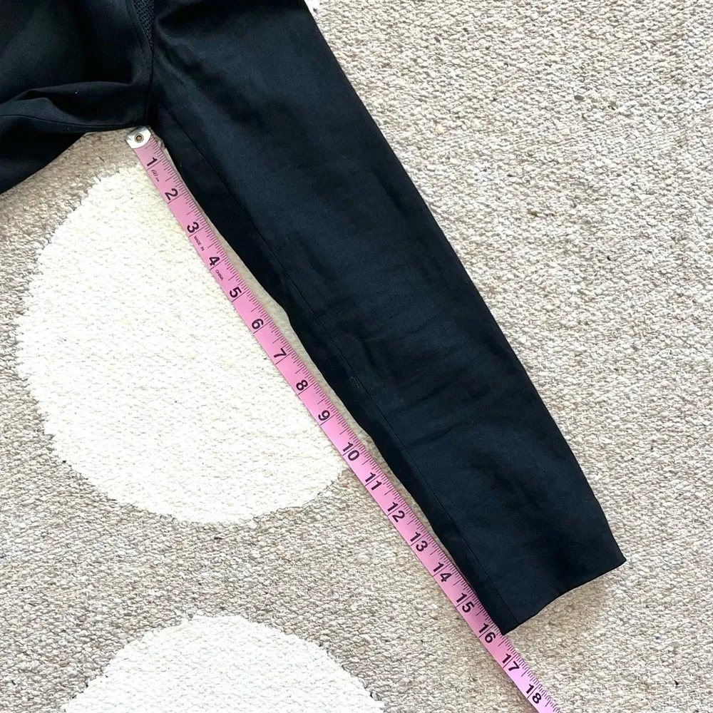 Elie Tahari Calista Black Linen Blend Faux Leather Trim Blazer Size 0 - Image 6