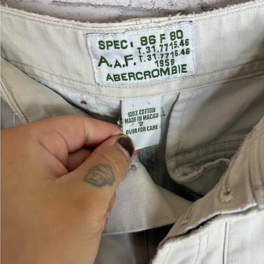 Vintage Abercrombie and Fitch Tan Cargo Utility Flare Jeans - Image 5