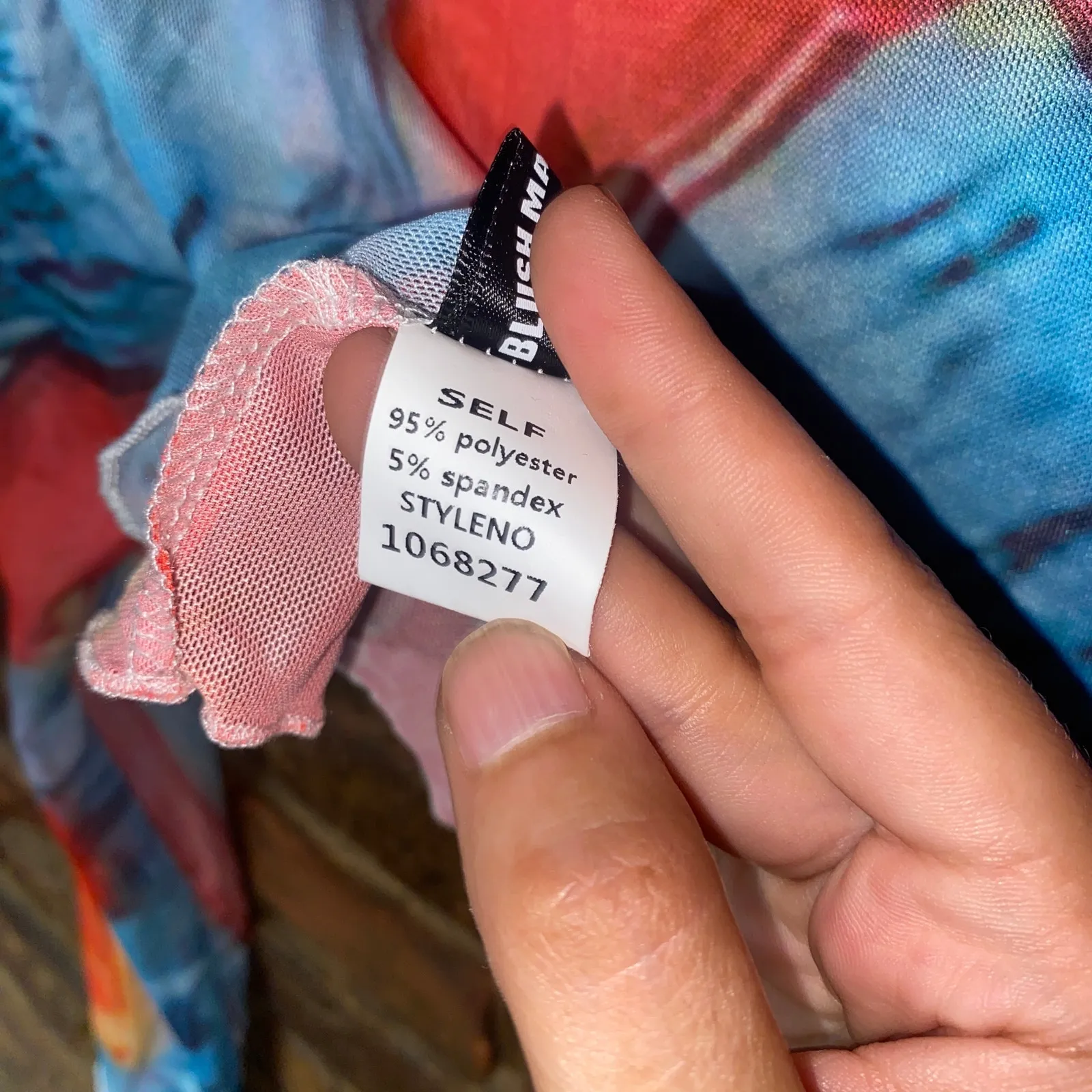 Blush Mark Salmon Blue Long Sleeve Sheer Mesh Crop Top Women's Size 0X - Image 5