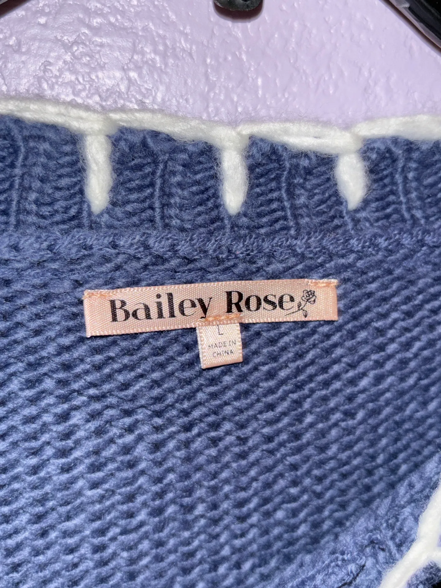 Ribbon Knit Sweater Size L - Image 3