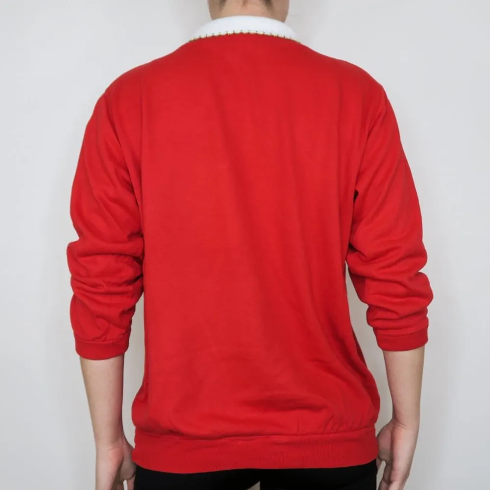 Vintage 90s Act III Apple Graphic Collared Sweatshirt Size M - Image 5