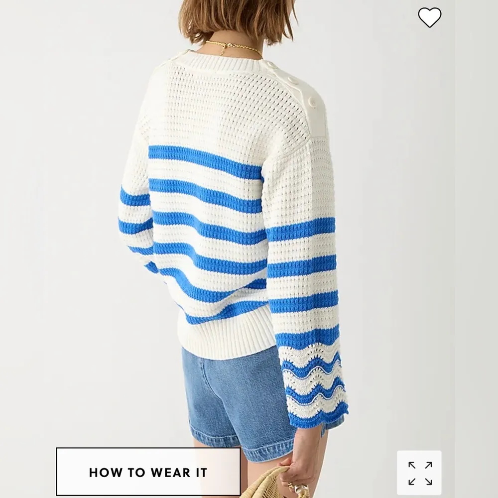 J.Crew Textured Crewneck Pullover Sweater in Stripe size L - Image 2
