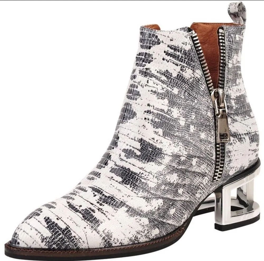 Jeffrey Campbell  Boone Snake Print Booties - Image 2