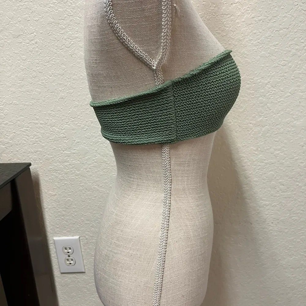 KENDALL & KYLIE Sage Green Strappless Swim Top - Image 3