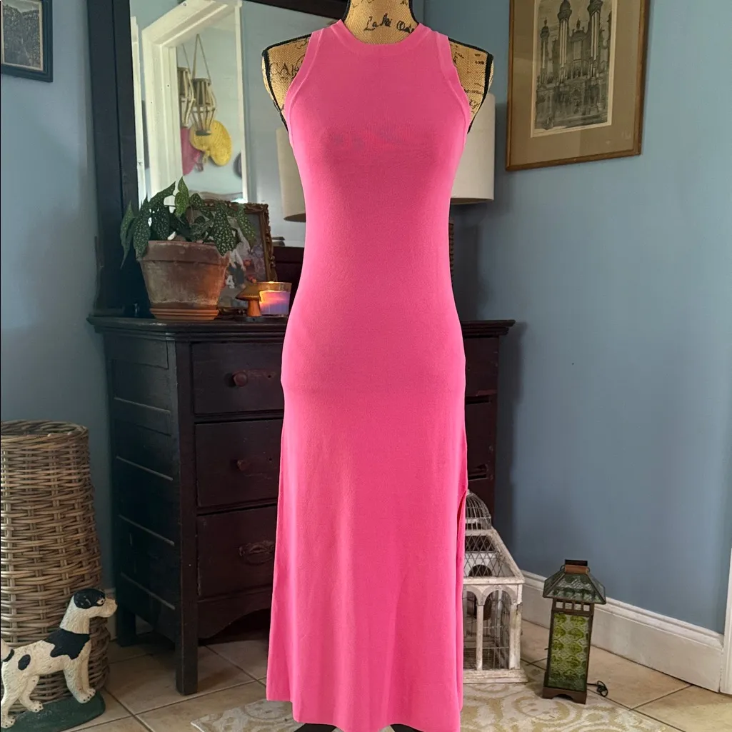 The Drop Gabriela High Neck Sleeveless Maxi Stretch Dress in Rose Pink Size XS - Image 5