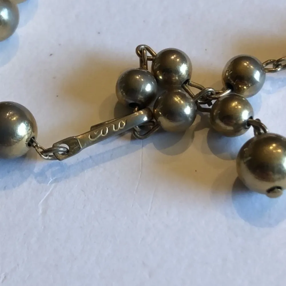 Coro Signed Vintage Metallic Gold Tone Beaded Necklace - Image 4