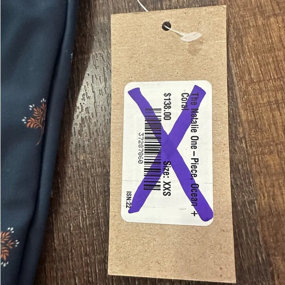 NWT Albion Fit Ocean + Coral The Natalie One-Piece Swimsuit Size XXS - Image 3