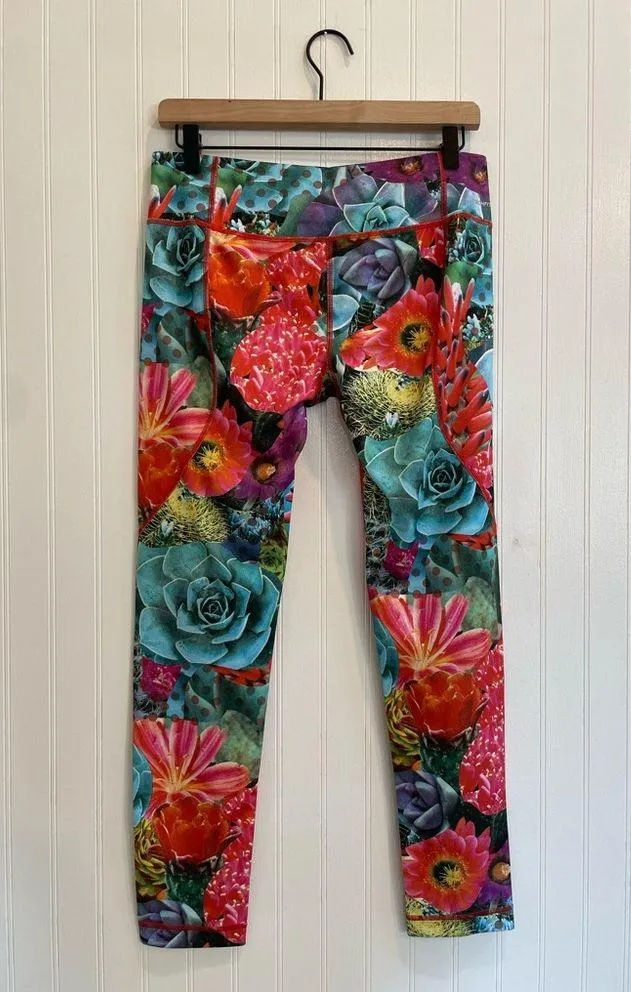 ADIDAS Snowboarding Vivarium Succulent Floral Print Leggings Pants Tights Size L - Image 4