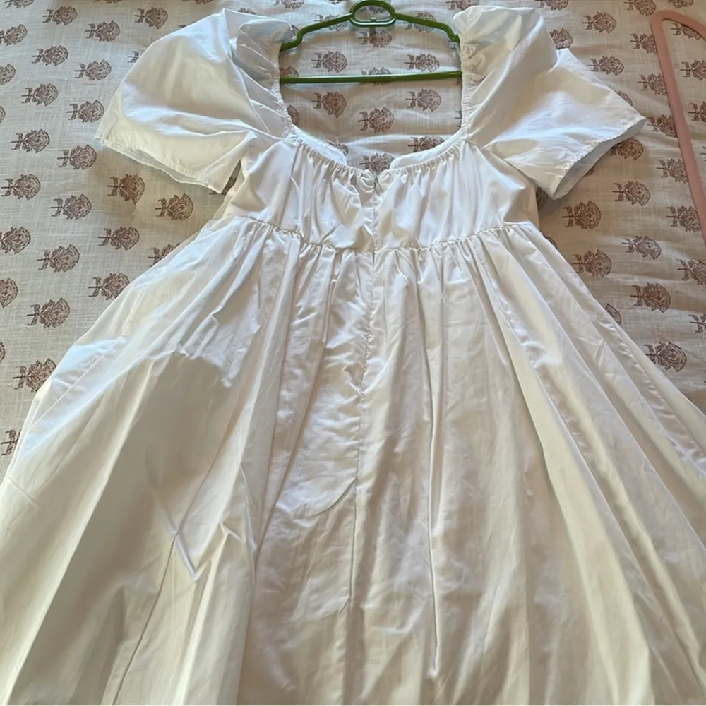 White Puff Sleeve Dress - Image 2