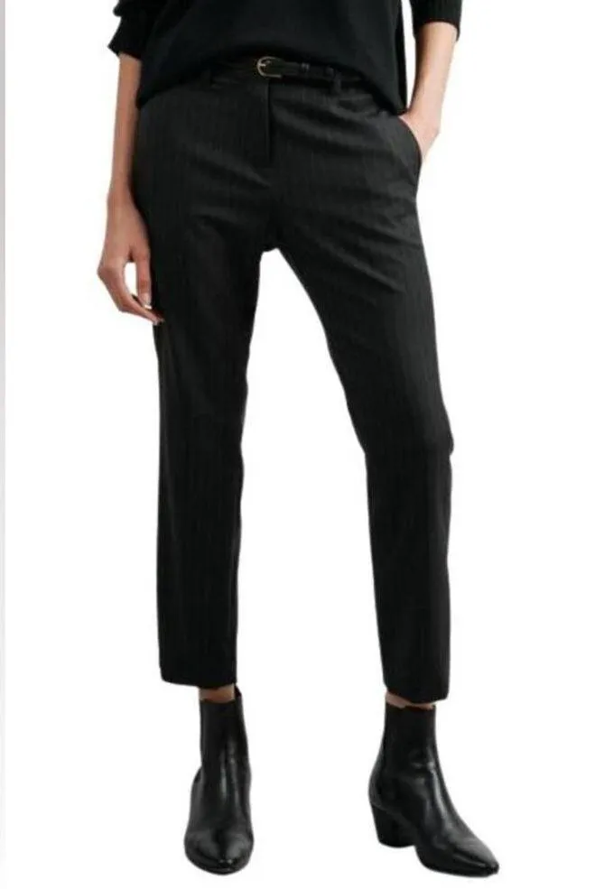 Nili Lotan Gray Wool Blend Tel Aviv Pin Striped Tapered Ankle Trouser Pants 0 - Image 12