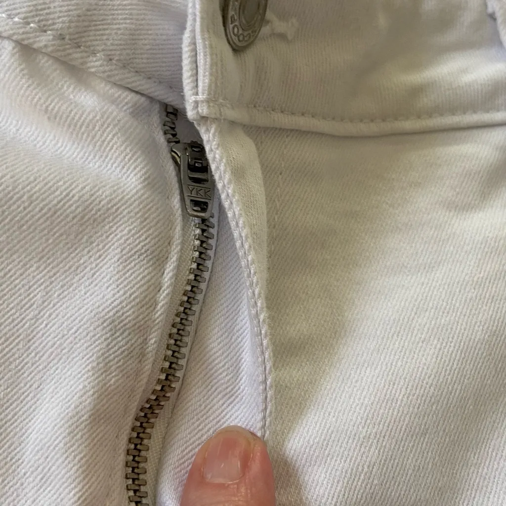 Scoop Wide Leg Denim Bermudas Streetwear, Minimalist, Resort, Old Money, Coastal White Size 10 - Image 7