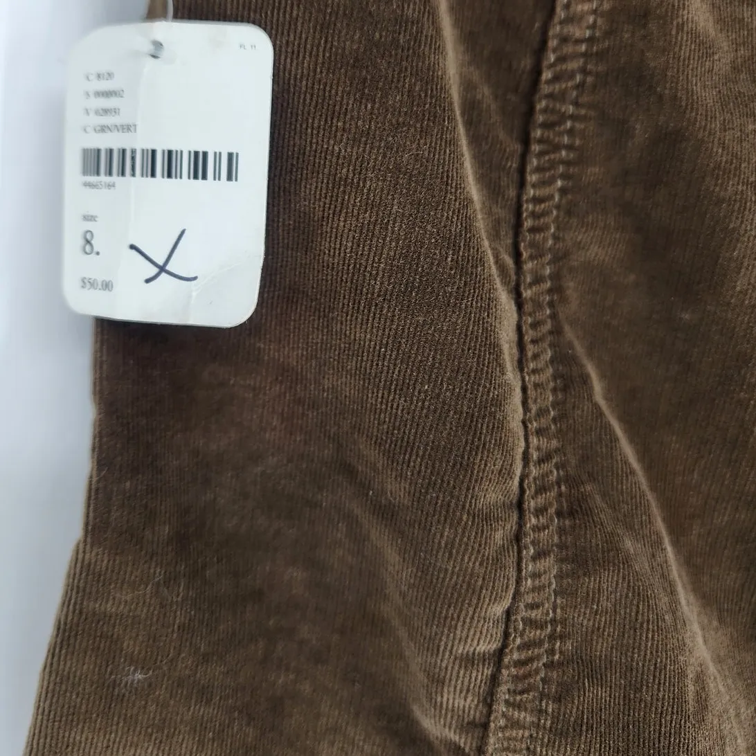 Free People Corduroy Mini Skirt Moss Green Women's Size 8 NWT - Image 4