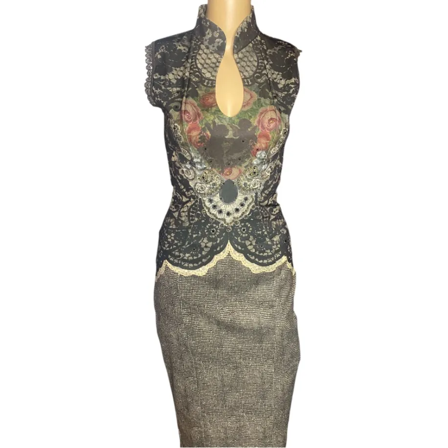 Michal Negrin Carol Dress Decorated with Swarovski Crystals. Hand made. S Black - Image 3