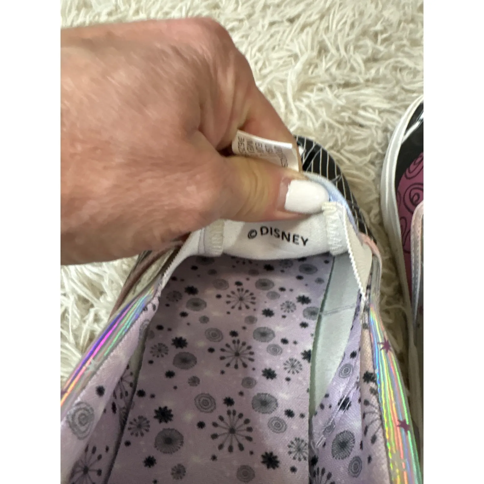 EUC Vans Nightmare Before Christmas Jack & Sally Slip On Shoe Women 10 Halloween Black - Image 9