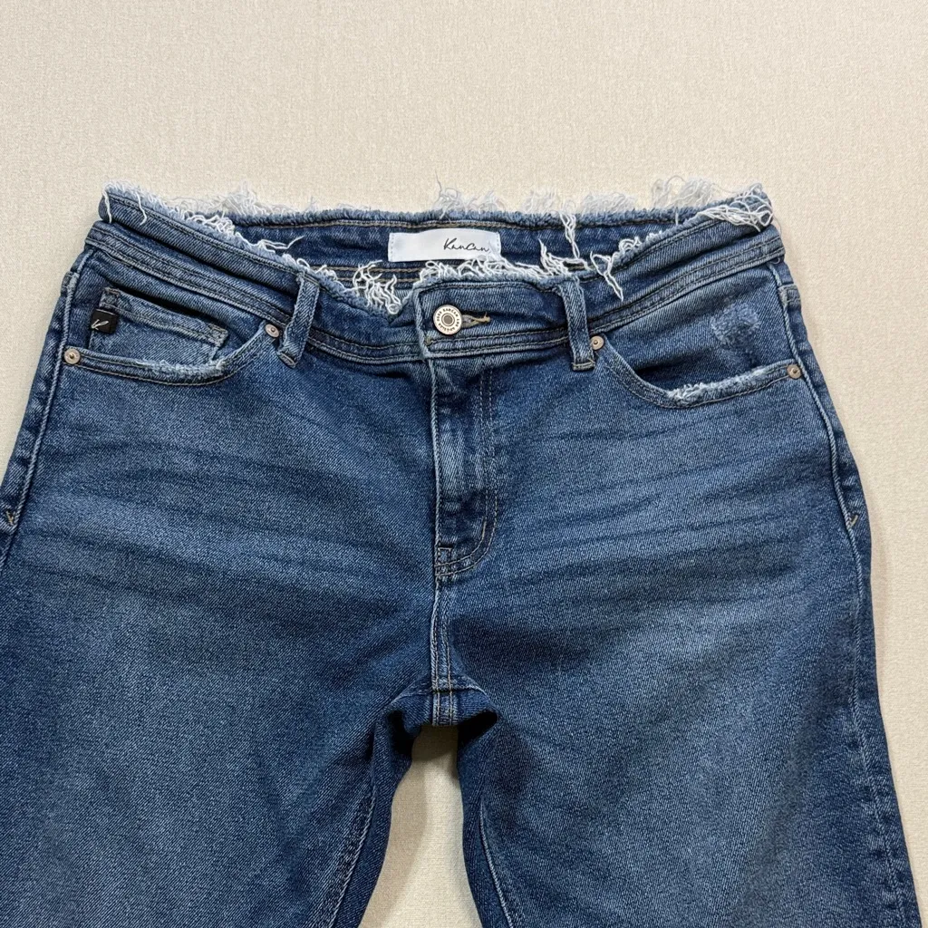 KanCan Dark Blue Distressed Boyfriend Jeans Size 28 - Image 2