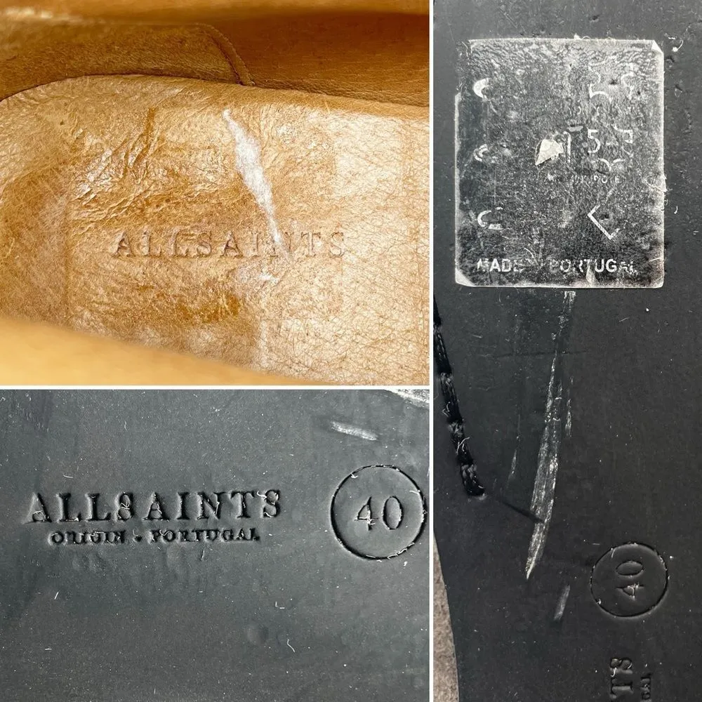 Allsaints Viv Pointed Toe Gray Suede Western Double Strap Bootie Size 40 | US 9 - Image 12