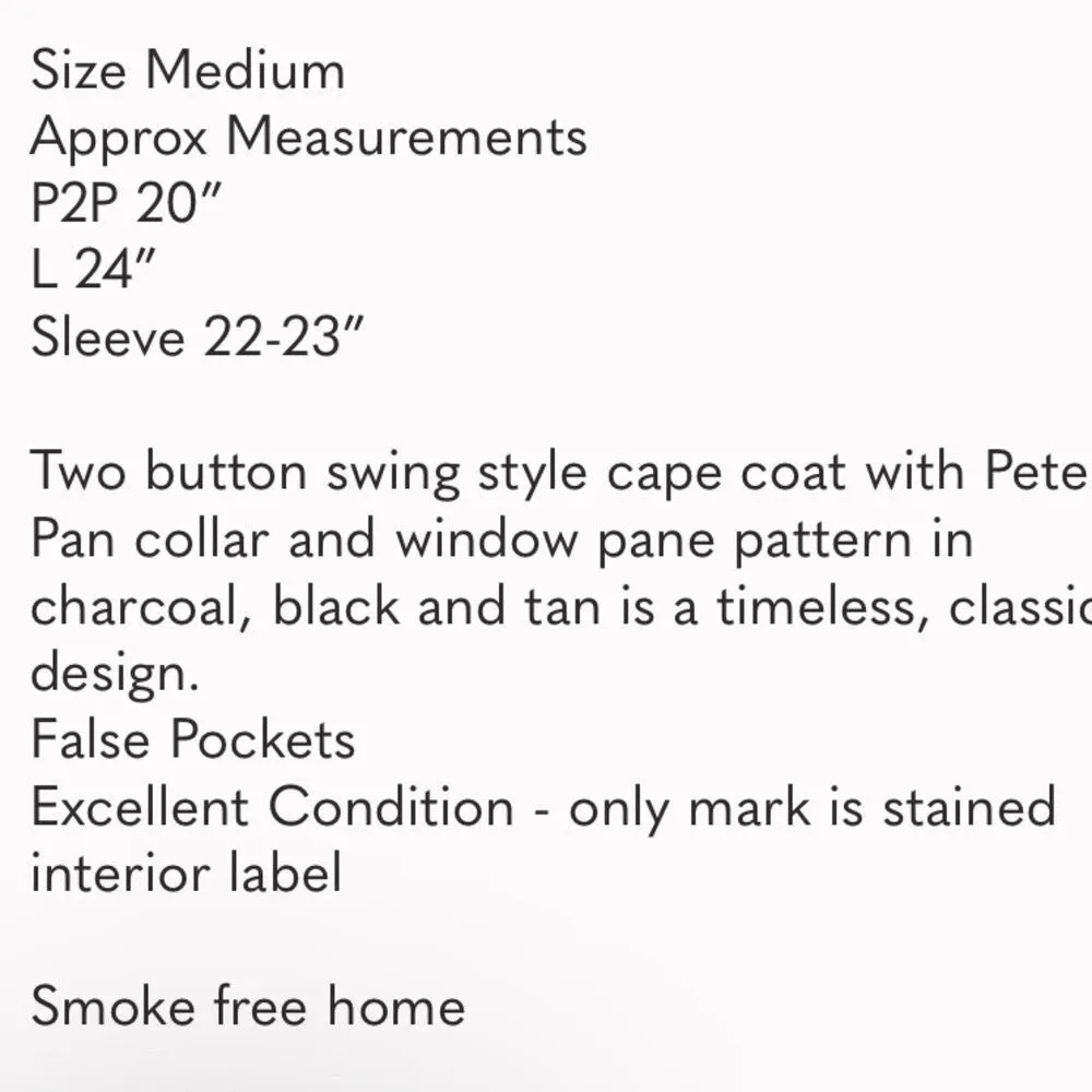 ZARA  Basics Wool Blend Plaid Windowpane Jacket Medium Charcoal Black Tan - Image 8