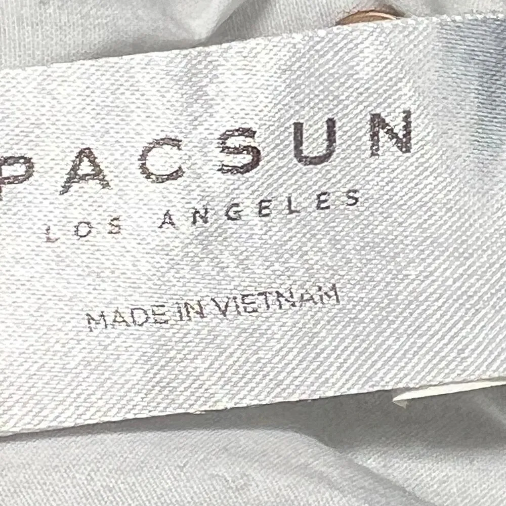 Pacsun High Rise Vintage Jean Shorts Womens Sz 26" Bleach Dye Raw Hem Boho Jorts - Image 7