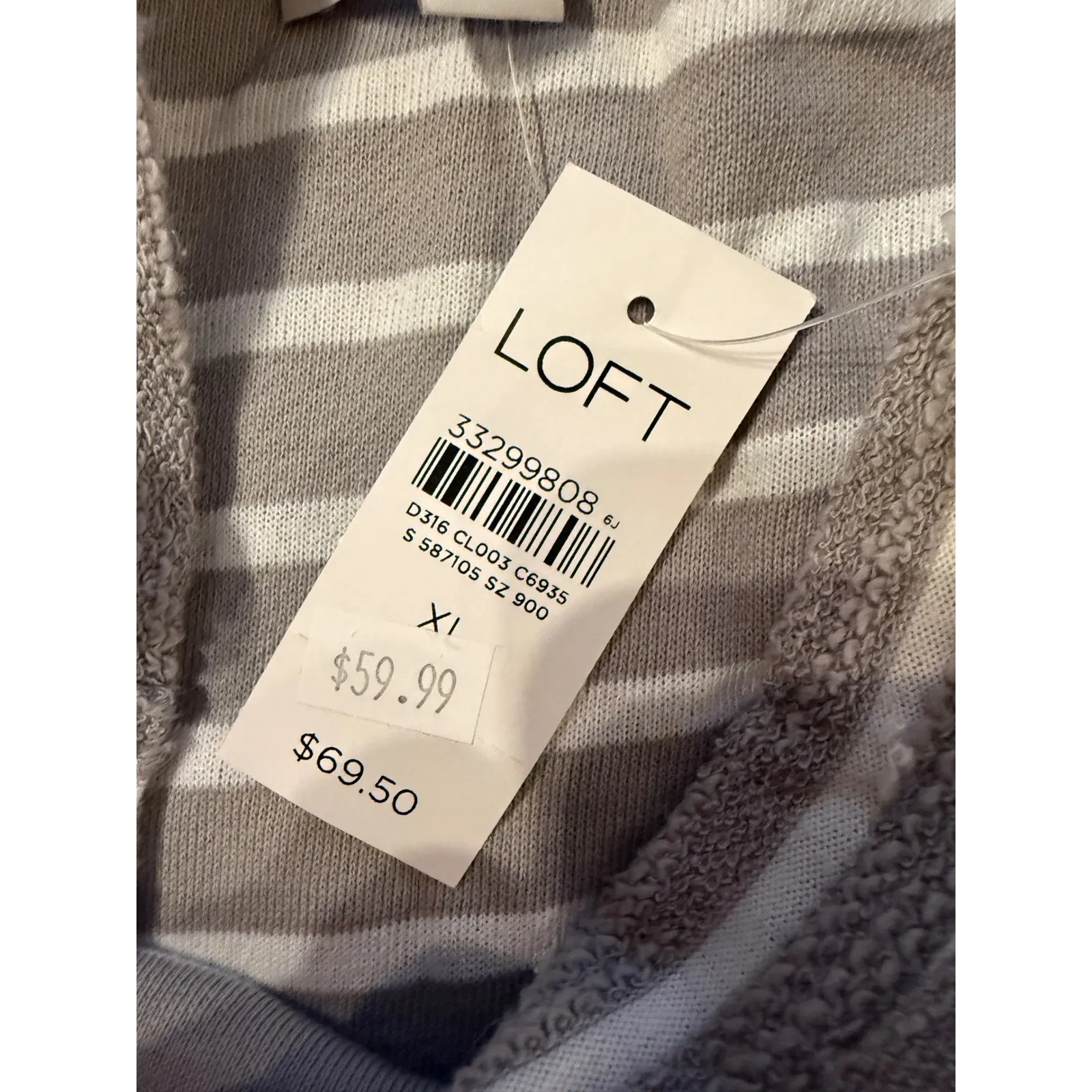 LOFT NWT Striped T-Shirt Dress Size XL Gray White Short Sleeve Casual Soft Knit - Image 7