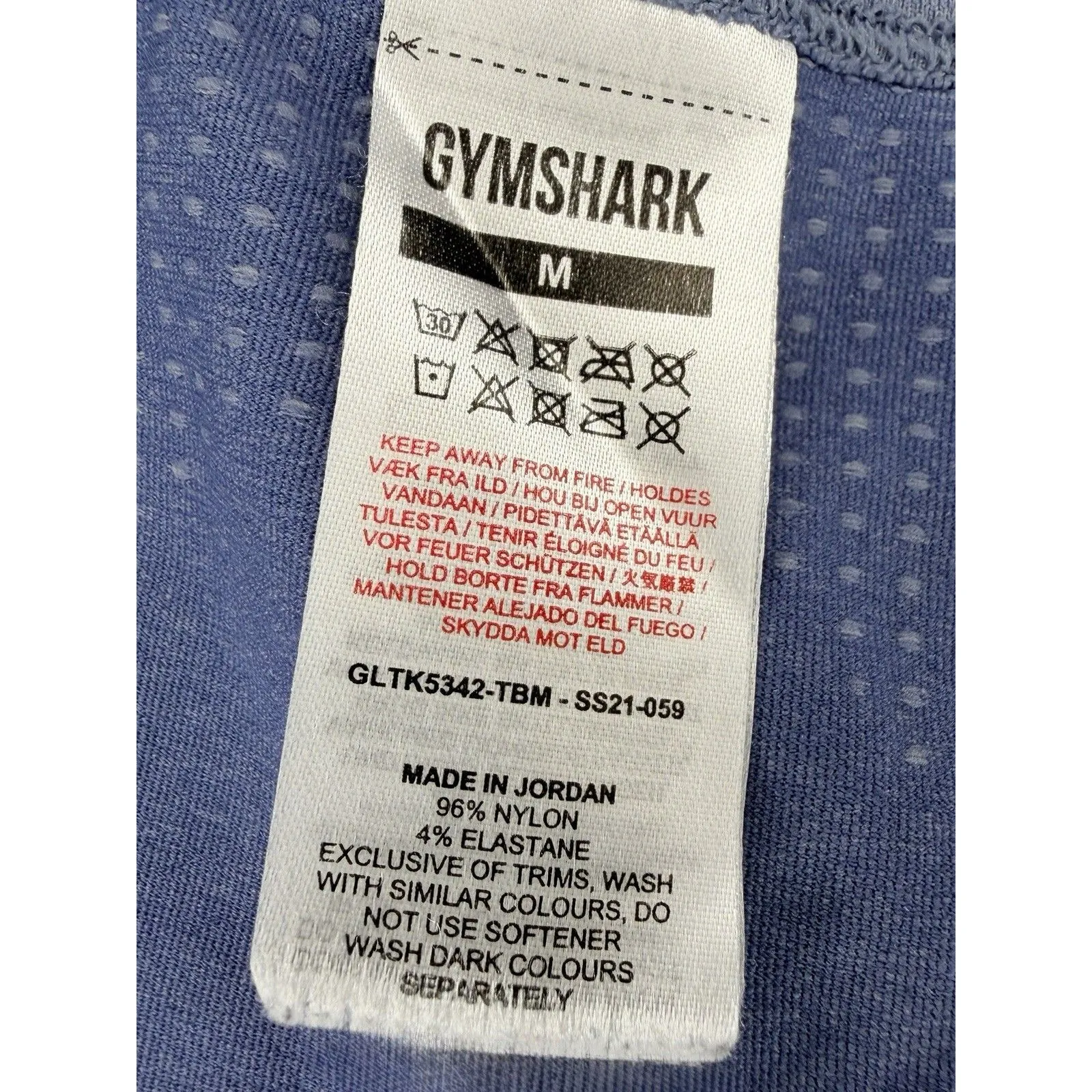 Gymshark Racerback Tank Top Light Grayish Blue Size M Medium EUC!! - Image 4