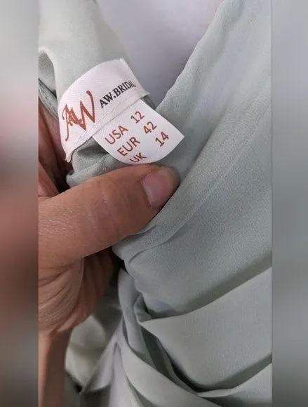 David's Bridal AW Bridal Gwyneth Bridesmaid Prom Formal Wedding Guest Dress, 12, Sage Green - Image 7