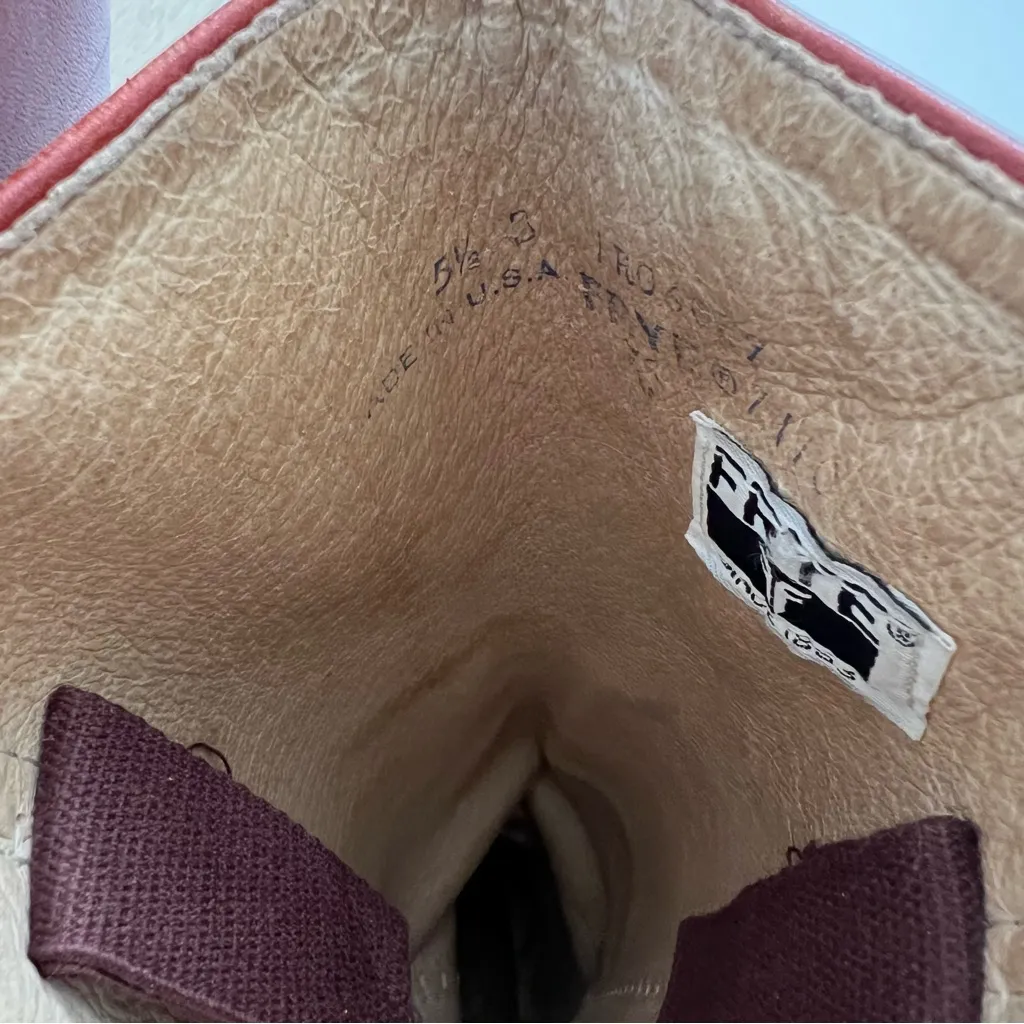 Vintage Redwood Mahogany Red Leather Tall Heeled Boot Size 5.5 - Image 13