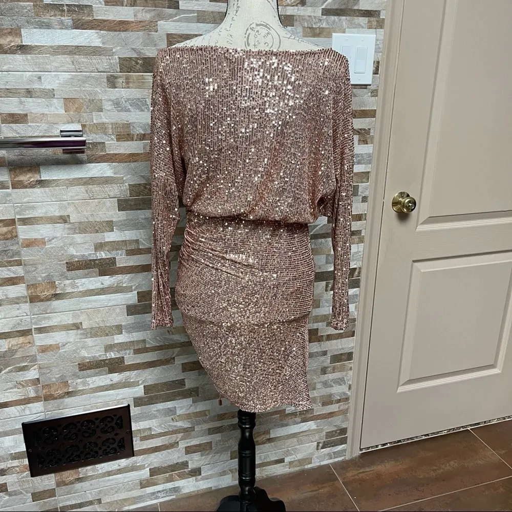Free People Sequin Long Sleeves Minidress Sz Small Taylor Swift Eras Tour Party - Image 7