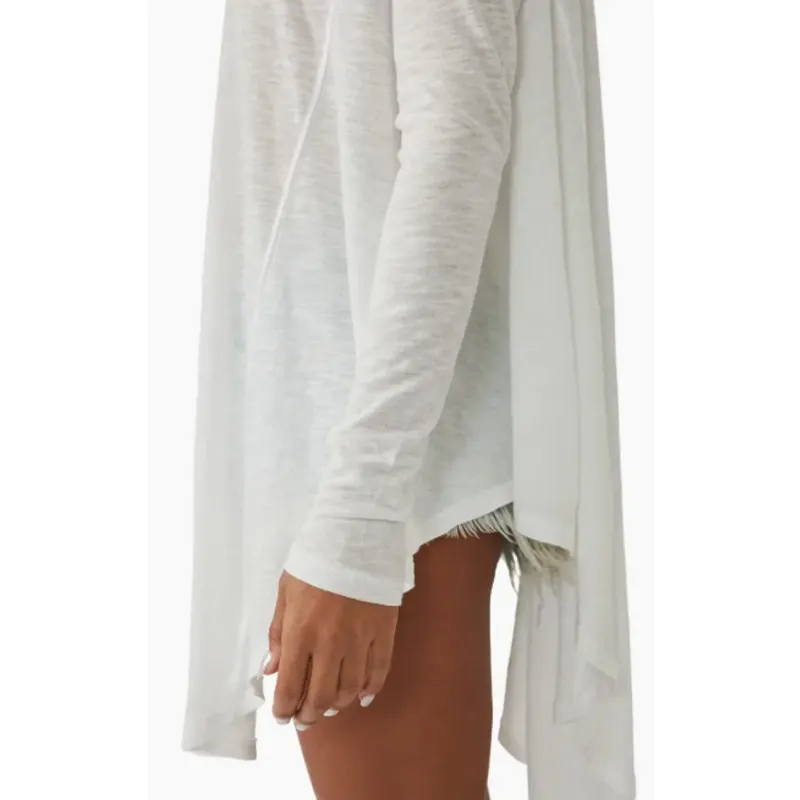 Free People We The Free Aria Trapeze White Boho Drapey Asymmetric Crewneck Top - Image 3