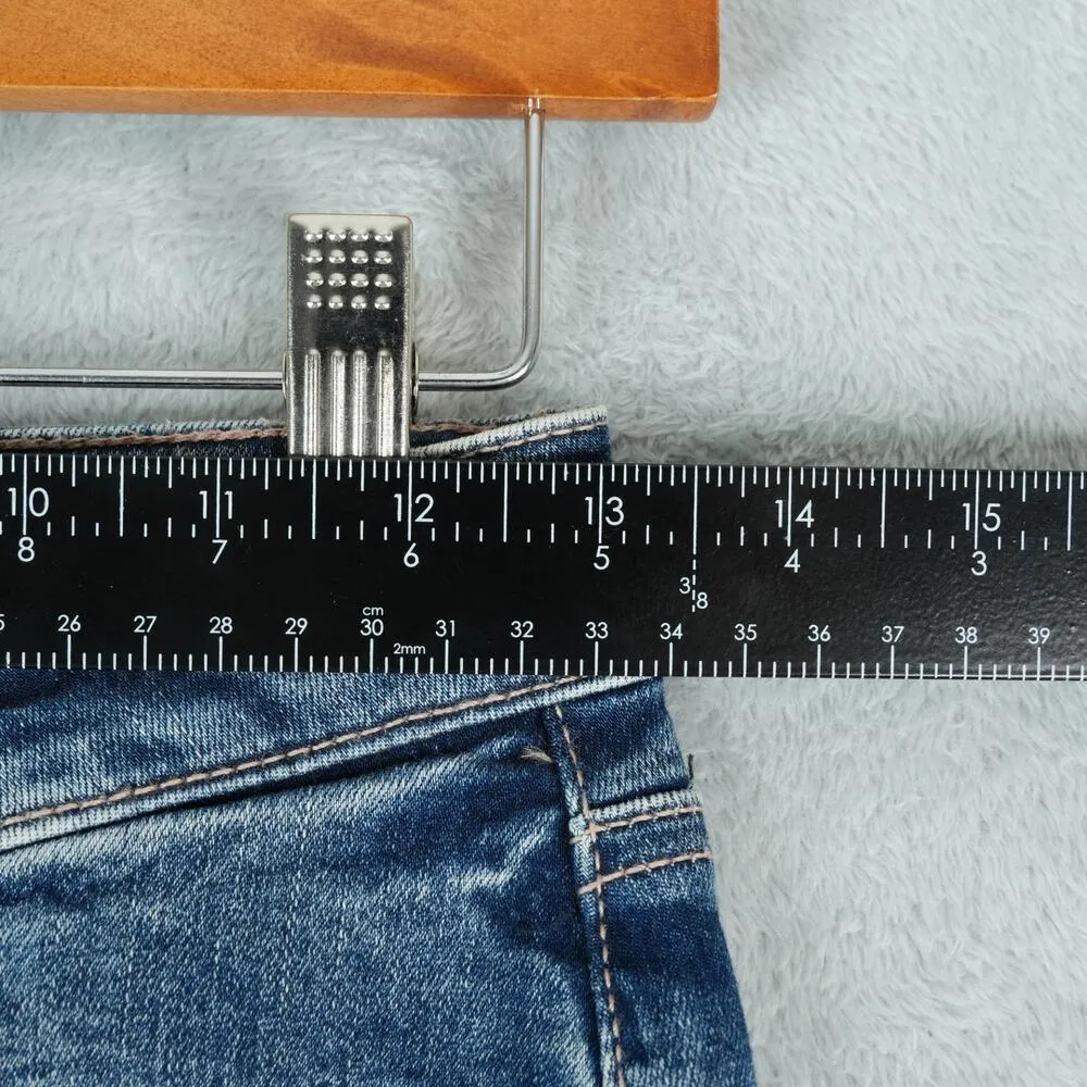 American Eagle Shorts Womens 2 High V Rise Shortie Next Level Stretch Distressed Blue - Image 5