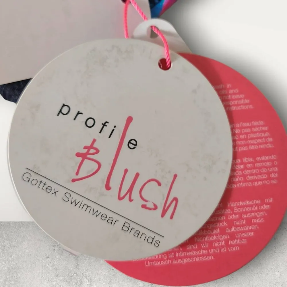 NWT Blush Profile Gottex Swimwear Multicolor Floral Ruffle Bikini Top Size Small Blue - Image 9