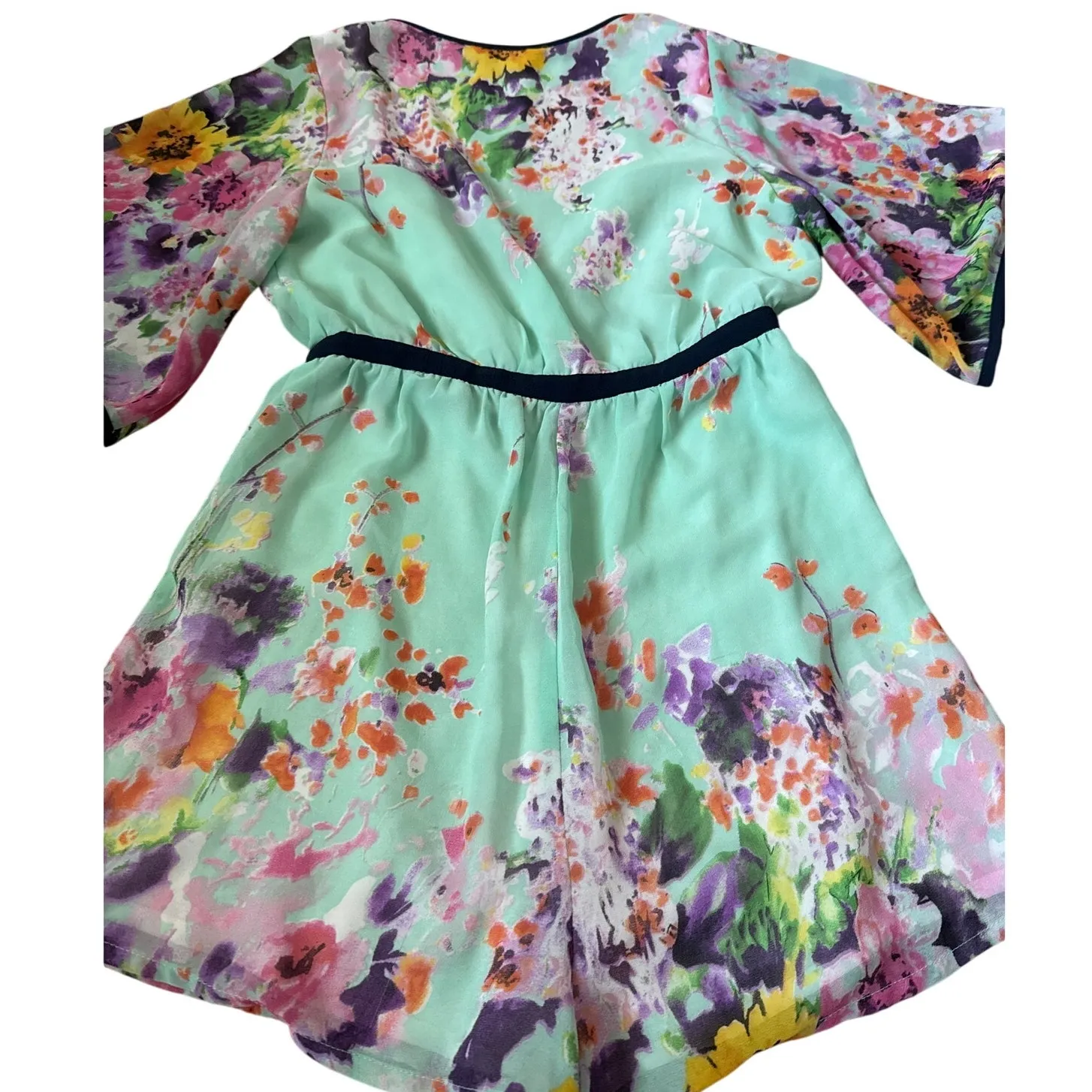 Elliatt Overindulgence Whimsy Multicolor Floral Wrap Romper Size XS‎ - Image 9