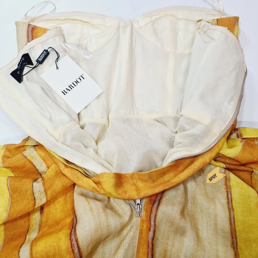 Brynne Mini Dress in Yellow Stripe Revolve Strapless Dress - Image 7