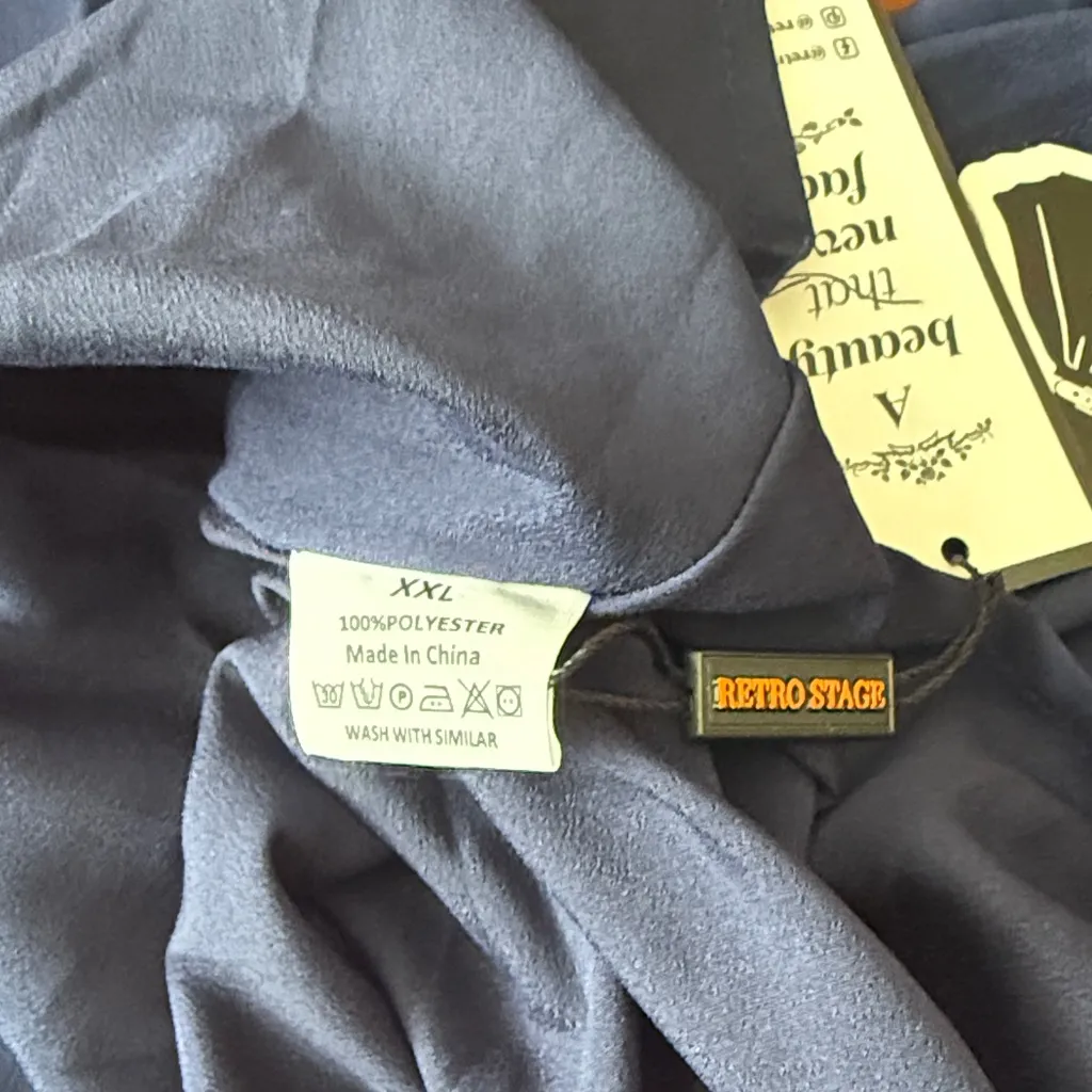 Retro Stage Women’s Size XXL Navy Pinup Dress NEW With Tags Blue - Image 10