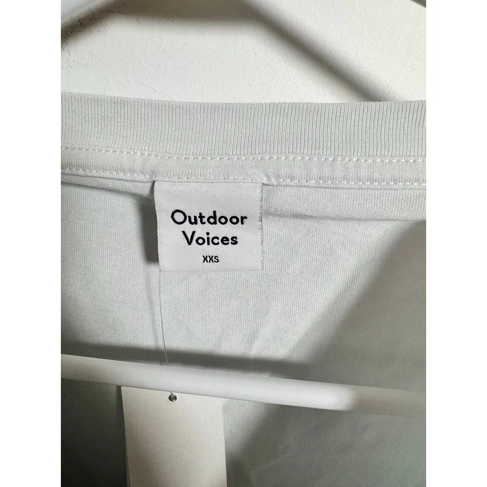 Brand New Outdoor Voices Women's 2XS XXS White Cropped Short Sleeve T-Shirt - Image 8