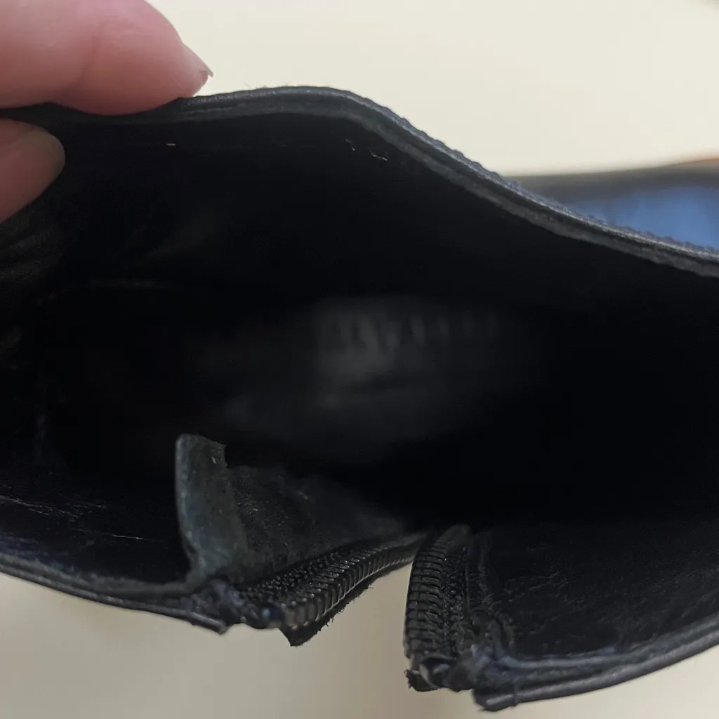 Freda Salvador black leather Chelsea Boots size 8 wooden sole block heel - Image 7