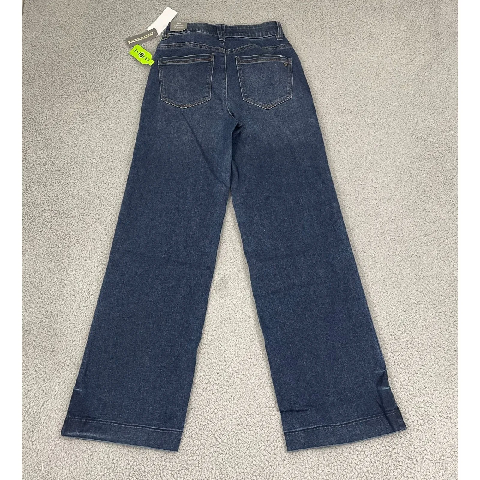 Wit & Wisdom Sam High Rise Jeans Women 0 Dark Wash Absolution Wide Leg NWT Blue - Image 7